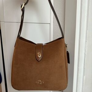 Coach Tan Suede Shoulder Bag